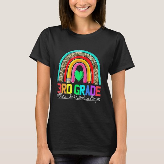 3rd grade rainbow leopard teacher team third grade T-Shirt (Vorderseite)