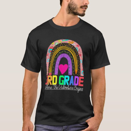 3rd grade rainbow leopard teacher team third grade T-Shirt (Vorderseite)