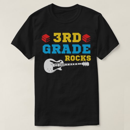 3rd Grade Rocks Guitar Back to School Third Grade T-Shirt (Design vorne)