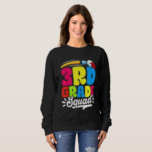 3rd Grade Squad Back To School First Day Of School Sweatshirt (Vorne ganz)