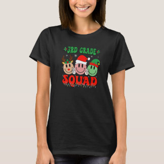 3rd Grade Squad Retro Groovy Christmas Teacher Lif T-Shirt
