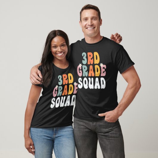 3rd Grade Squad Retro Groovy Teacher Happy 1st Day T-Shirt (Unisex)