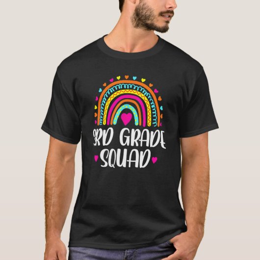 3rd Grade Squad Teacher Rainbow Back To School T-Shirt (Vorderseite)