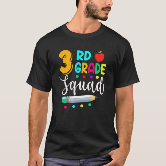 3rd Grade Squad  Teacher Student Team Back To Scho T-Shirt (Vorderseite)