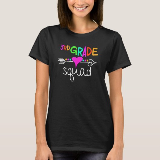 3rd Grade Squad Third Teacher Student Team Back To T-Shirt (Vorderseite)