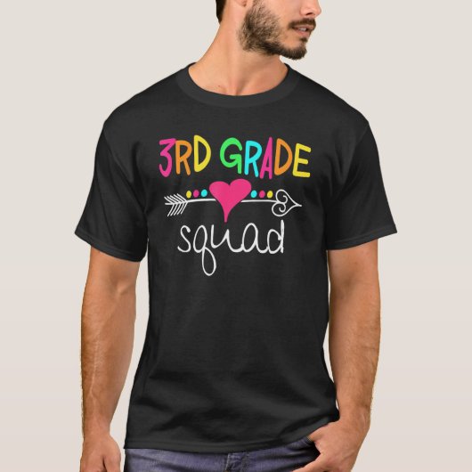 3rd Grade Squad Third Teacher Student Team Back To T-Shirt (Vorderseite)