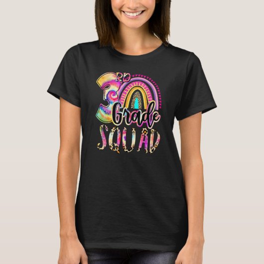 3rd Grade Squad Tie Dye Back To School Teacher Stu T-Shirt (Vorderseite)