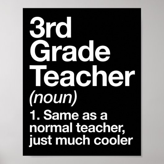 3rd Grade Teacher Definition Funny Ck To School Fi Poster (Vorne)