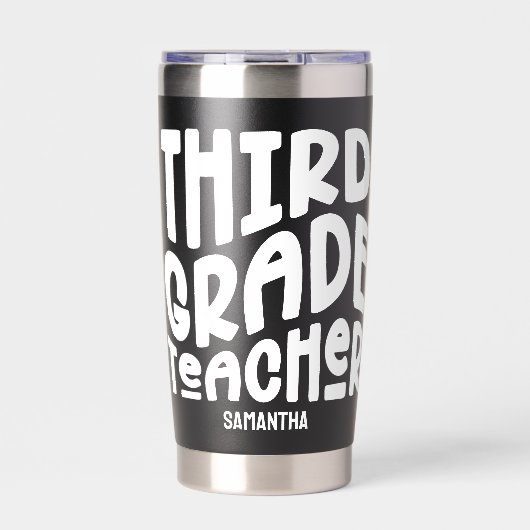 3rd Grade Teacher | Minimalist Text Design Thermobecher (Vorderseite)