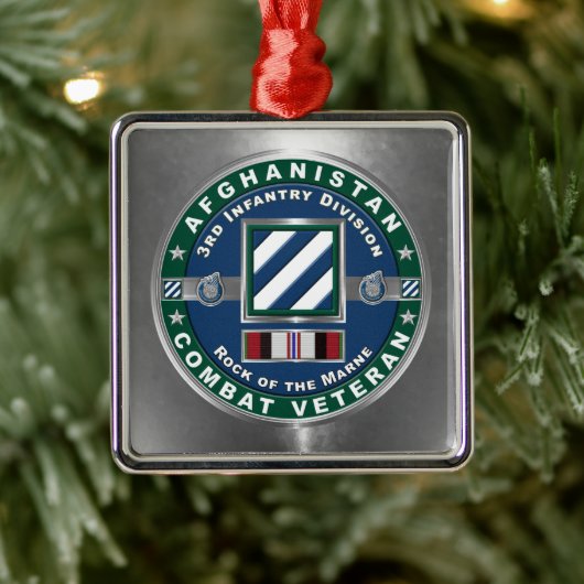 3rd ID Infantry Division Christmas Afghanistan Vet Ornament Aus Metall (Baum)