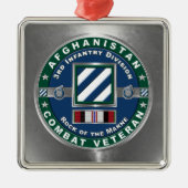 3rd ID Infantry Division Christmas Afghanistan Vet Ornament Aus Metall (Vorne)