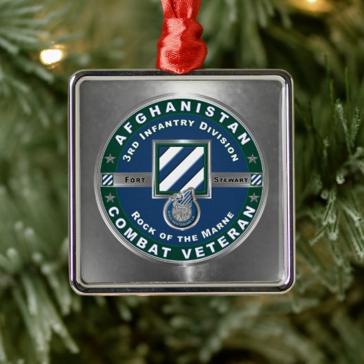 3rd ID Infantry Division Christmas Afghanistan Vet Ornament Aus Metall (Baum)