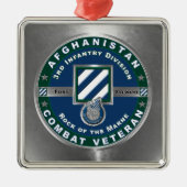 3rd ID Infantry Division Christmas Afghanistan Vet Ornament Aus Metall (Vorne)