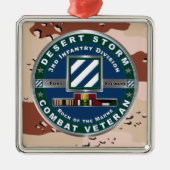 3rd ID Infantry Division Christmas Desert Storm Ornament Aus Metall (Vorne)