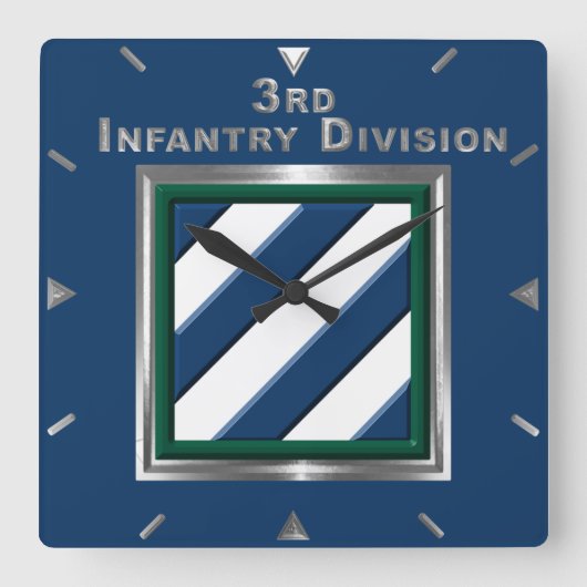 3rd Infantry Division Commemorative Quadratische Wanduhr (Vorderseite)