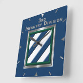 3rd Infantry Division Commemorative Quadratische Wanduhr (Winkel)