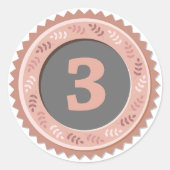 3rd Place Bronze Medal Dark Runder Aufkleber (Vorderseite)