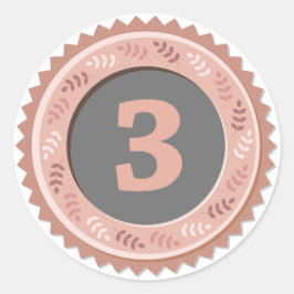 3rd Place Bronze Medal Dark Runder Aufkleber