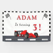 3rd Race Car Birthday – Party Banner Fun! (Horizontal)