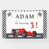 3rd Race Car Birthday – Party Banner Fun!  (Horizontal)