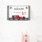 3rd Race Car Birthday – Party Banner Fun!  (InSitu)
