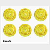 3rd solar plexus chakra-#2 gelbe Kunstwerke Runder Aufkleber (Blatt)