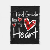 3rd Third Grade Has My Heart Buffalo Print Teacher Fleecedecke (Vorderseite)
