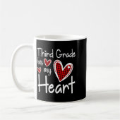 3rd Third Grade Has My Heart Buffalo Print Teacher Kaffeetasse (Links)