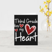 3rd Third Grade Has My Heart Buffalo Print Teacher Karte (Gelbe Blume)