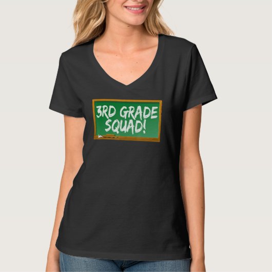 3rd Third Grade Squad Chalk Board T-Shirt (Vorderseite)