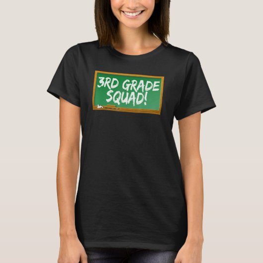 3rd Third Grade Squad Chalk Board T-Shirt (Vorderseite)