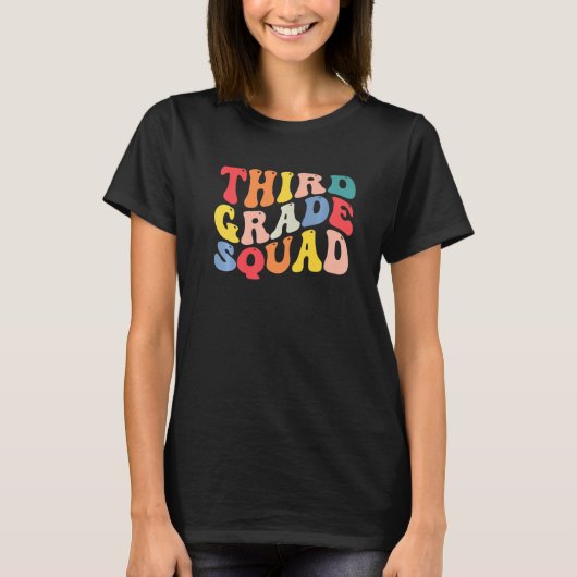 3rd Third Grade Squad Teacher Back To School Retro T-Shirt (Vorderseite)