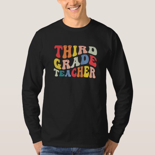 3rd Third Grade Teacher Back To School Retro Groov T-Shirt (Vorderseite)