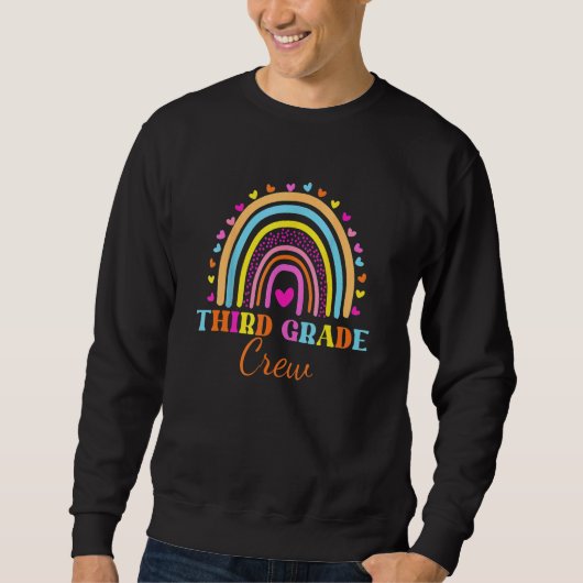3rd Third Grade Team Retro Groovy Happy First Day Sweatshirt (Vorderseite)