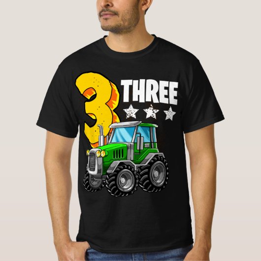3rd Tractor Birthday Party Farm Educational 3 Year T-Shirt (Vorderseite)