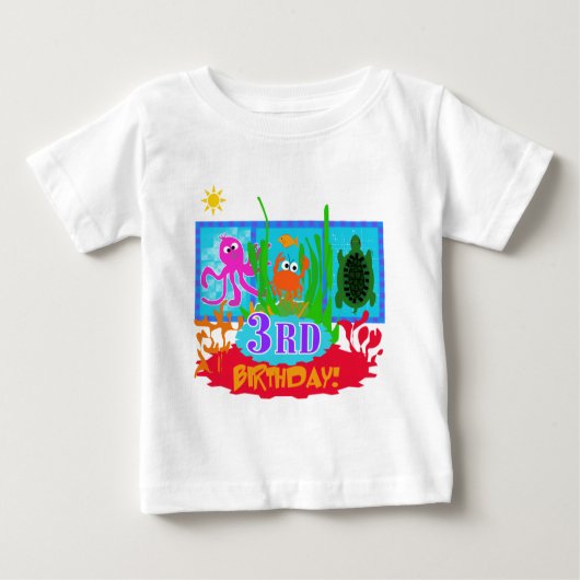 3rd Undersea Adventure Birthday Tshirts (Vorderseite)