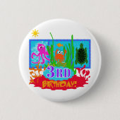 3rd Undersea Adventure Birthday Tshirts Button (Vorderseite)