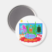 3rd Undersea Adventure Birthday Tshirts Magnet (Vorderseite/Rückseite)
