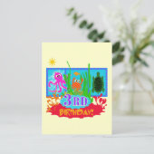3rd Undersea Adventure Birthday Tshirts Postkarte (Stehend Vorderseite)