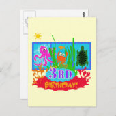 3rd Undersea Adventure Birthday Tshirts Postkarte (Vorne/Hinten)