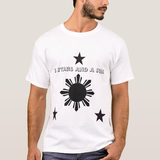 3starsasun, 3 Sterne und ein Sun T-Shirt (Vorderseite)