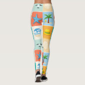 3x3 Beach Pattern Design Leggings (Rückseite)