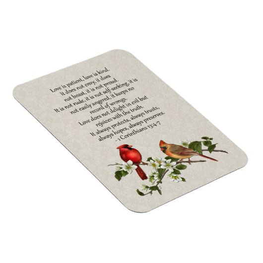 3x4 Kardinal Dogwood Liebe is Patient Liebe is Kin Magnet (Rechte Seite)