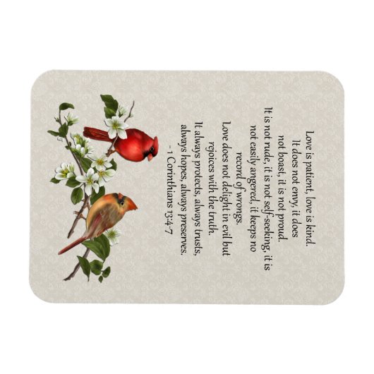 3x4 Kardinal Dogwood Liebe is Patient Liebe is Kin Magnet (Horizontal)
