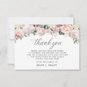 3x5 Beileid Rosa Rose Danke Foto-Karte (Vorderseite)