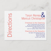 3x5 Directions Card Coral Navy Blue Name Zickzack Begleitkarte (Vorderseite)