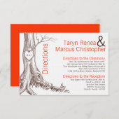 3x5 Directions Card Fall Tree Ursprüngliche Carvin Begleitkarte (Vorne/Hinten)