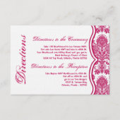 3x5 Directors Card Fusia White Damask Lace Print Begleitkarte (Vorderseite)
