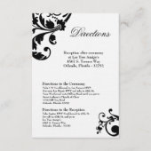 3x5 Fahrtkarte Schwarz-weiße Blütenstruktur Begleitkarte (Vorderseite)