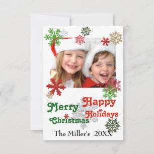 3x5 Frohe Weihnachtsfeiertage Glitzer Flakes Einladung